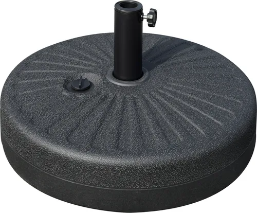 Outsunny Sonnenschirmständer - 51x51x30.5 cm - Schwarz - Sonnenschirm-Zubehör mit stabiler Kunststoffbasis, die mit Wasser oder Sand gefüllt werden kann, für sicheren Halt gegen Windstöße im Garten oder auf der Terrasse.