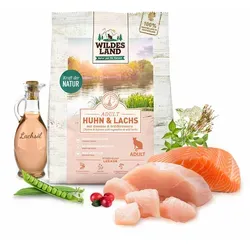 Wildes Land Classic Adult Trockenfutter Huhn & Lachs für Katzen 400 g