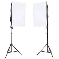 vidaXL Professionelle Studioleuchten 2 Stk. 40x60 cm - Baumaterial: Professionelles Fotolampen-Set mit 2 energieeffizienten LED-Leuchten für perfekte Aufnahmen. Ideal für Portrait- und Produktfotografie, erzeugt exzellente Farben bei 5500 K.
