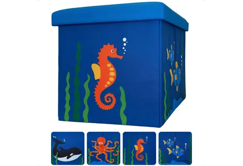 WIESEN.design Spielzeugtruhe DSCHUNGEL 27L, Spielzeugkiste mit Deckel, Kindersitzbank mit Stauraum (Spielzeugbox mit Deckel, Sitzbank Kinder, Spielzeugkiste Kinderzimmer, Spielzeug Aufbewahrung, Kinderbank, Spielzeugaufbewahrung Kinderzimmer), geeignet für Kallax-Regale, belastbar bis 150kg, gratis Versand