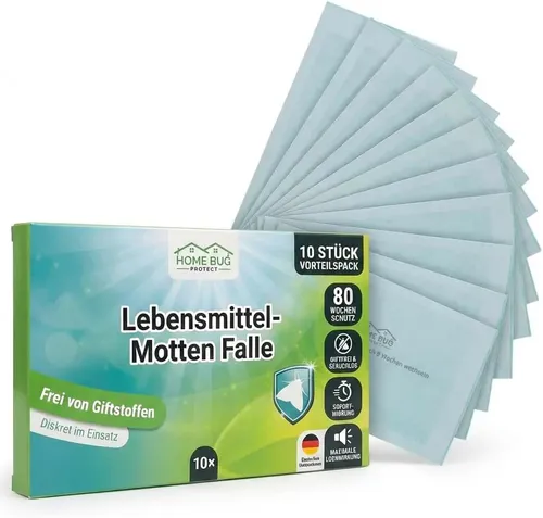 HomeBugProtect Lebensmittelmotten Falle 10Stk Pheromonfalle starke Lockwirkung