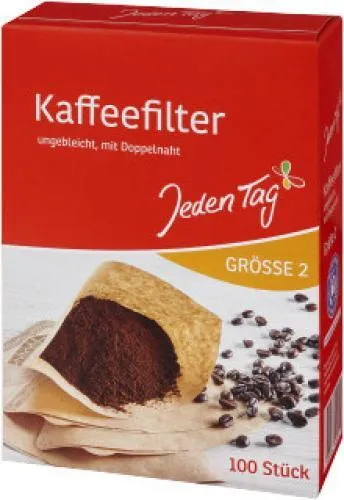 Jeden Tag FIlterpapier Größe 2 100 Stück in braun von Jeden Tag