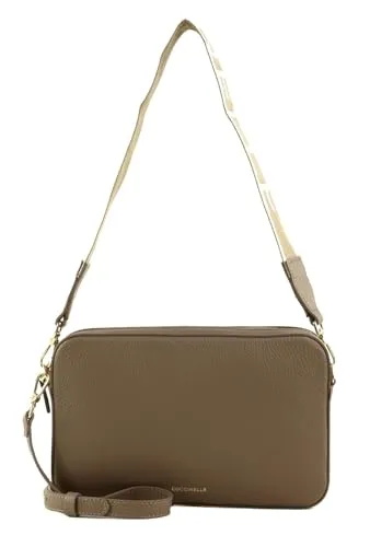 Coccinelle Tebe Schultertasche Leder 25 cm braun - Elegante Handtasche aus feinem Leder mit praktischem Reißverschluss und abnehmbarem, verstellbarem Umhängeriemen für vielseitige Trageoptionen.