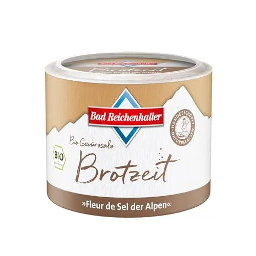 Bad Reichenhaller Fleur de Sel der Alpen Brotzeit 100g | Premium Gewürzsalz für herzhafte Brotzeiten - Tafelsalz mit Bio-Gewürzen, handgeschöpft aus den Alpen. Ideal für eine traditionelle bayerische Brotzeit, ganz ohne Zusätze!