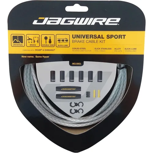 Jagwire Bremszugset Universal Sport - weiß geflochten - Hochwertiges Bremszugset für Fahrräder, sorgt für präzise Bremsleistung und ist ideal für sportliche Einsätze. Robustes Design für zuverlässige Performance.