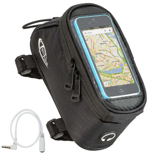 TecTake GmbH Fahrradtasche mit Rahmen-Befestigung für Smartphones - 18 x 8,5 x 8,5 cm, schwarz 401613