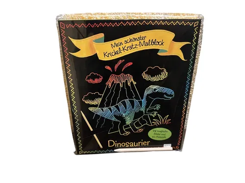 Mein schönster Krickel-Kratz-Malblock | Dinosaurier Dino | 24 Bilder | NEU