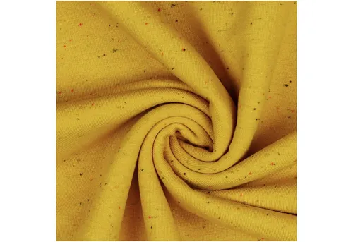 maDDma Stoff 0,5m Sweat-Stoff Cosy Colours Meterware Sweatstoff Sweat Farbwahl, 013 - senfgelb