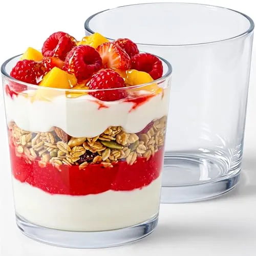 KONZEPT Dessertgläser 6er Set – Große Dessert Gläser 245 ml aus Glas – Klassisches Design, Spülmaschinenfest, Langlebig und Elegant – Ideal für Desserts, Eis, Pudding & Mousse – Europäische Qualität