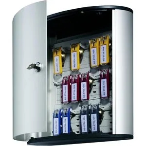 DURABLE Schlüsselkasten alu mit 18 Haken - Zylinderschloss für sichere Schlüsselaufbewahrung, robust und individuell montierbar