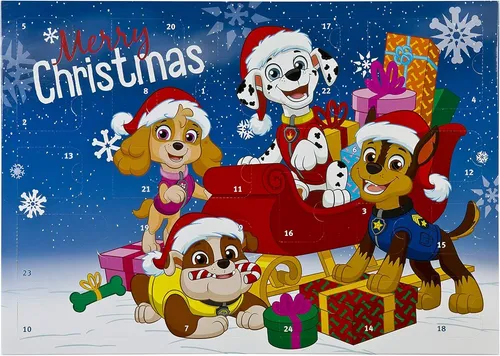 Adventskalender Merry Christmas Paw Patrol - Adventskalender mit 24 tollen Überraschungen für kleine Paw Patrol-Fans, ideal zur Vorfreude auf Weihnachten. Enthält Schrein-Spielwaren wie Mini-Puzzles, Stempel und Sticker. Perfekt für Kinder ab 3 Jahren!