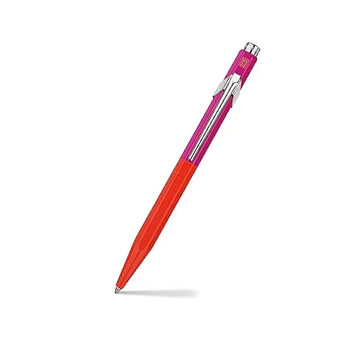 Caran d'Ache 849 PAUL SMITH Kugelschreiber in der Farbe: Warm Red/Melrose Pink, Aluminium, Goliath Mine in Schwarz Medium, Länge: 12,5cm, NM0849.337