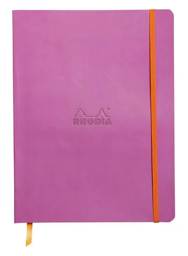 Rhodiarama Notizbuch Flieder 19x25cm - Blöcke & Formulare – Flexibler Einband, 80 linierte Blätter aus hochwertigem elfenbeinfarbenem Papier, ideal für kreative Notizen und Skizzen.