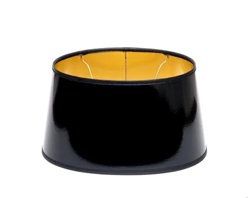 Ovaler Lampenschirm klein schwarz-gold für E27/E14 in gold von Brillibrum