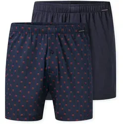 Schiesser Herren 2 Pack Baumwolle Jersey Boxershorts - Herren-Boxershorts aus weichem Baumwoll-Jersey, ideal für den täglichen Komfort und in praktischer Sortierung im Multipack.