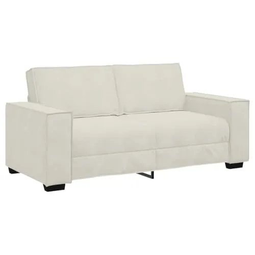 vidaXL 2-Sitzer-Sofa Creme 140 cm Samt - Sofas & Couches – Komfortables Samtsofa mit breiten Armlehnen, ideal zum Entspannen und Plaudern, und ein echter Blickfang für dein Zuhause.