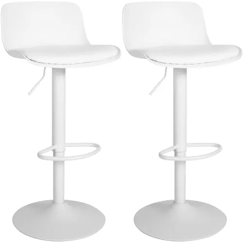 CLP Barhocker Almada 2er Set - Höhenverstellbar & Drehbar - Barhocker mit gepolsterter Sitzfläche und pflegeleichtem Kunstlederbezug. Höhenverstellbar von 57 bis 82 cm, ideal für jeden Barbereich.