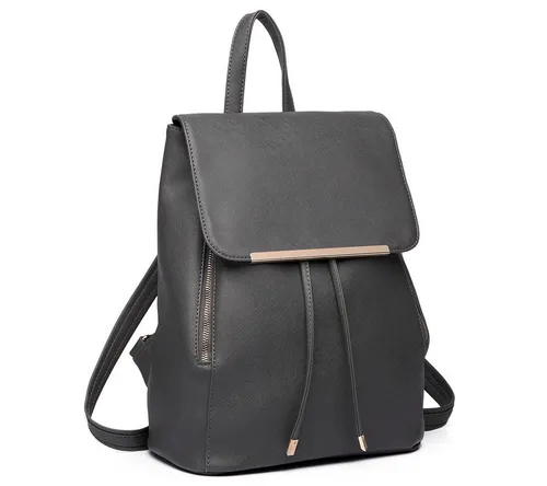 Miss Lulu Damen Rucksack - Wasserdichter Cityrucksack mit Kordelzug - Tagesrucksack aus umweltfreundlichem Polyester, reißfest und leicht, ideal für den täglichen Gebrauch und als Schultasche. Stilvolles Design mit sicherem Kordelzugverschluss.