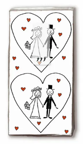 Stück Taschentücher 4-lagig Hochzeit Brautpaar Hanky 10