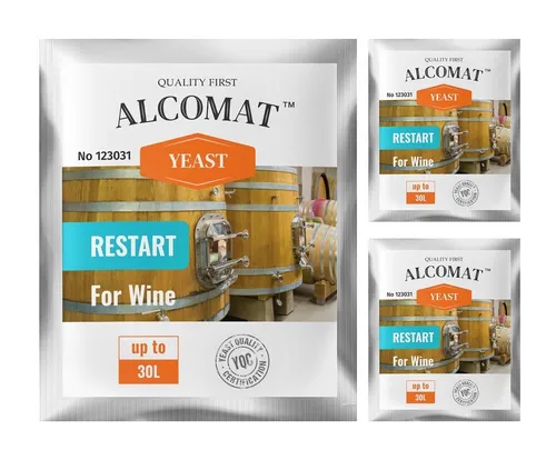 Weinhefe für die Wiederaufnahme der Gärung Alcomat Restart Yeast Hefe TOP! 3 x