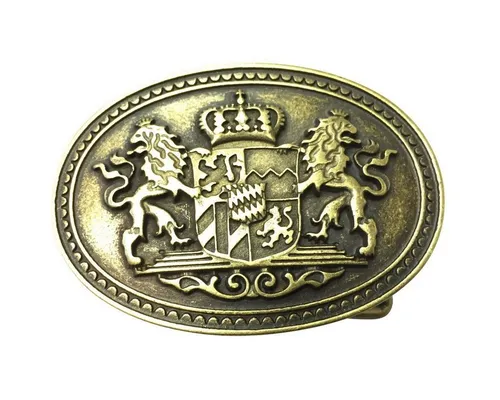 BELTINGER Gürtelschnalle Doppellöwe und Wappen 4,0 cm in gold von BELTINGER