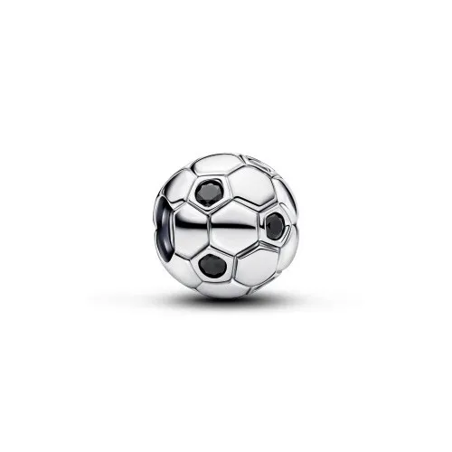 PANDORA Moments Fußball Charm aus Sterling-Silber in schwarz von Pandora