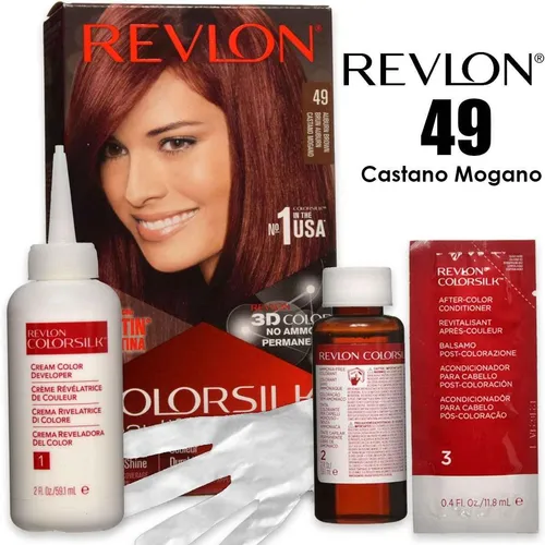 Creme Farbstoff 49 Revlon Colorsilk Castano Rostbraun Tönung Haare Elegant