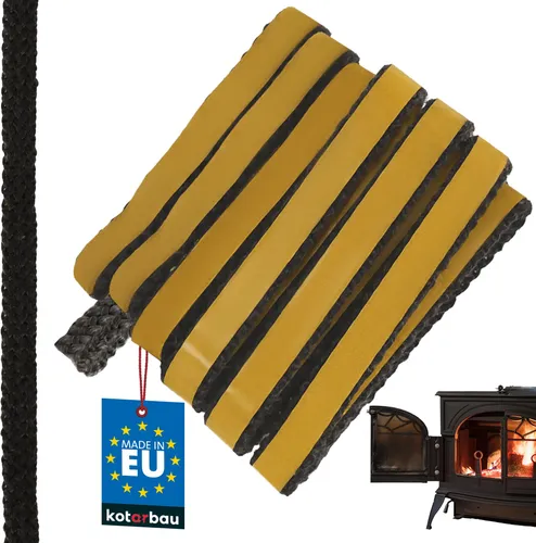 KOTARBAU® Kamin Dichtband Selbstklebend 15 x 3 mm Glasfaser Dichtungsband für Kaminofen 2,5 m Kamindichtung Ofendichtband Hitzebeständig Schwarz