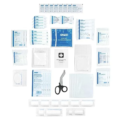 Nachfüllset DIN 13169:2021 - Erste-Hilfe-Nachfüllset für Betriebe und Zuhause - Erste-Hilfe-Set mit 167 Teilen, nach DIN 13169, 4-5 Jahre haltbar und inklusive übersichtlicher Anleitung für Notfälle - ideal für Betriebe und den Haushalt.