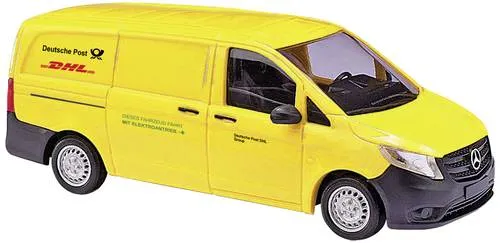 Busch 51177 H0 PKW Modell Mercedes Benz Vito, DHL Elektro - Autos, LKW & Busse - Detailgetreues Modell des DHL Elektrofahrzeugs, ideal für Sammler und Modellbau-Enthusiasten, umweltfreundlich und klimaneutral.