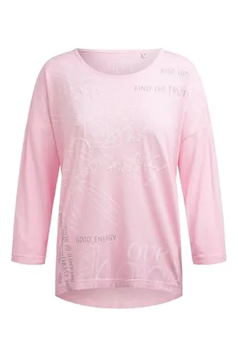 SOCCX Damen Oversized-Shirt Oil Dyed mit Artwork Smooth Rose, XXXL