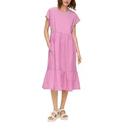 s.Oliver Luftiges Baumwollkleid im Fabricmix - Relaxed Fit in Rosa - Freizeitkleider für Damen, luftiges Design aus Baumwolle mit elastischem Bund und überschnittenen Schultern für optimalen Tragekomfort.