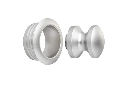 SO-TECH® Möbelbeschlag Aufschraubschloss Möbelschloss Türschloss Caravan-Schloss, Knopfset Mini 16 mm Edelstahloptik
