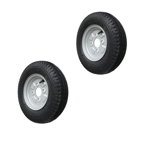 2x Anhängerrad Komplettrad REIFEN 4.00-8 mit FELGE Nabengröße Anhängerreifen NEU