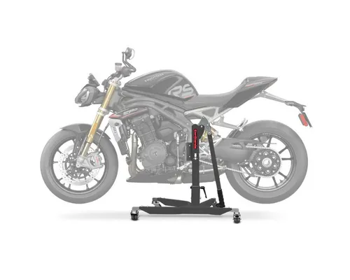 ConStands Motorradheber CS Power Classic-Zentralständer für Triumph Speed Triple 1200 RS 21-25 - Wagenheber für müheloses Aufbocken, ideal für Service und Reparatur. Hohe Stabilität, klappbare Ständersäule und modellspezifische Adapterplatte für vielseitige Nutzung.