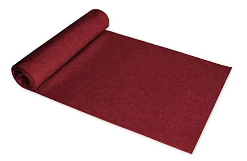 Tischläufer 40 x 100 cm Bordeaux rechteckig Leinenoptik Tischdecke Lotuseffekt Tischwäsche Wasserabweisend Tischtuch Fleckenabweisend Bügelfrei Abwischbar Knitterfrei Innen und Außen