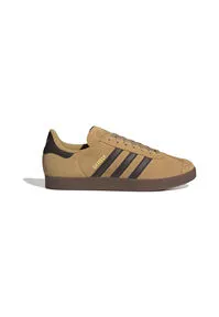 ADIDAS ORIGINALS Gazelle Sneaker, Gr. 41, golden beige, schwarz braun, gold metallic - Sportliche Sneaker aus Leder und Synthetik mit atmungsaktivem Mesh, ideal für jeden Anlass und bieten optimalen Grip dank Gummiaußensohle.