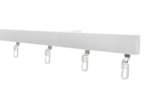 Garduna SmartGlide! | Gardinenschiene | Vorhangschiene | Aluminium weiss | mit hochwertigen Leichtlaufrollen | 60cm