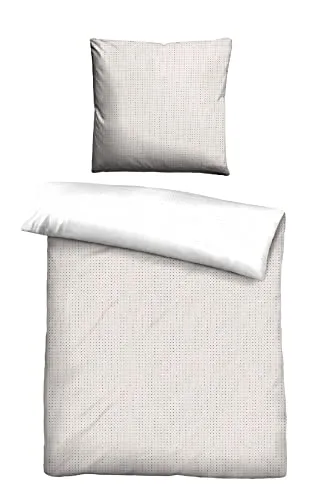 Biberna Mako Satin Bettwäsche 135 x 200 cm - Moderne 2-teilige Bettgarnitur aus 100% Baumwolle, mit praktischem Reißverschluss und pflegeleicht bei 60°C, ideal für ein gemütliches Schlafzimmer.