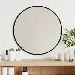 vidaXL Wandspiegel Schwarz Ø 40 cm - Minimalistisches Design - Spiegel für kreative Wandgestaltung, langlebig mit klarem Spiegelbild, ideal für kleine Räume und vielseitig einsetzbar in jedem Raum.