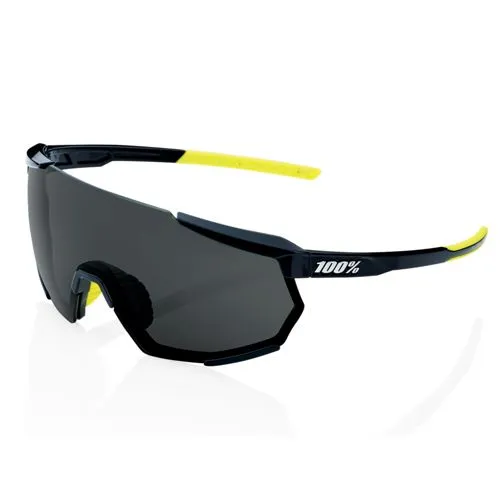 Prozent Herren Racetrap 3.0 99mm Sonnenbrille Schwarz - Moderne Schild-Sonnenbrille für Herren mit glänzendem Schwarzrahmen und grauen Gläsern. Ideal für stilvolle Auftritte und optimalen UV-Schutz.