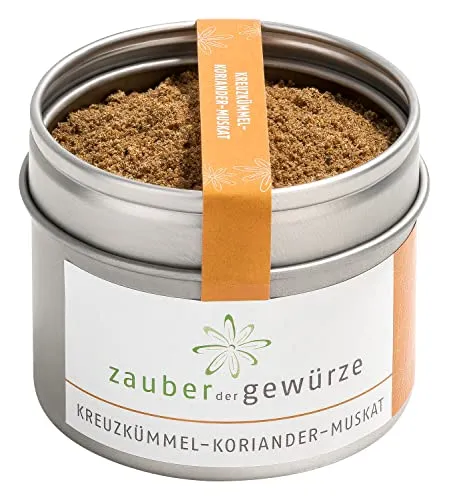 Zauber der Gewürze Kreuzkümmel-Koriander-Muskat Gewürzmischung - Kräuter, 100% naturrein und ohne Zusätze, verleiht Gerichten eine orientalische Note und unterstützt natürlich bei Gelenkbeschwerden.