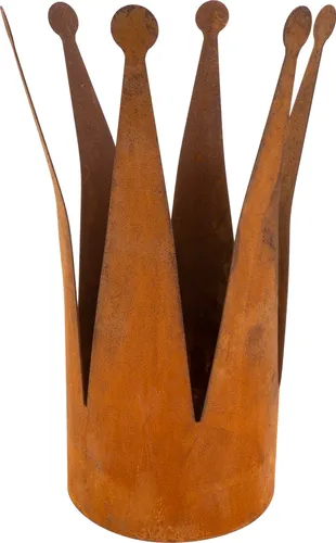 Rostikal Metall Deko Kronen Set - Vintage Gartendeko in Rostoptik - Sonstige Gartendekorationen - Set aus 2 handgefertigten Metallkronen im Edelrost Design, ideal für Innen- und Außenbereich, schafft royales Flair in Ihrem Zuhause.