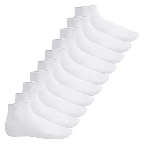 Footstar Herren & Damen Kurzschaft Socken (10 Paar) - Sneak it! - Weiß 39-42