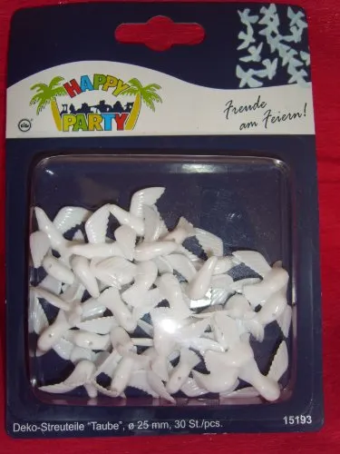 tib 15193 Tauben Deko Streuteile Set 30 Stück, Farbe-Weiß, One Size