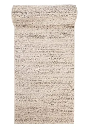 Mazovia Teppich Läufer Flur - Modern Teppichläufer - Kurzflor Flurläufer für Vorzimmer, Schlafzimmer, Küche - ÖKO-TEX Zertifiziert - Meterware - Creme Beige - 60 x 100 cm