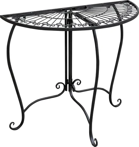 Halbrunder Metall Beistelltisch schwarz