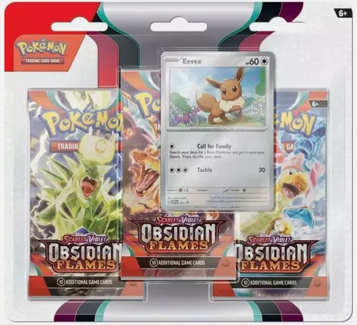 Pokemon Obsidian Flames 3-Pack Blister Booster Eevee SVP043 ENGLISCH NEU OVP
