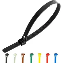 Wiederverschließbare Kabelbinder 200 mm x 7,6 mm Schwarz – 100 Stück - Die wiederverschließbaren Kabelbinder in Schwarz (200 mm x 7,6 mm) bieten eine flexible Lösung für dein Kabelmanagement. Mit 22 kg Zugfestigkeit und Temperaturbeständigkeit von -40 °C bis +85 °C sind sie ideal für vielfältige Anwendungen.