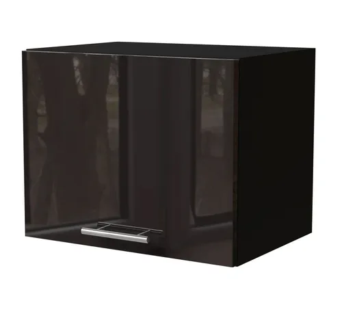 Feldmann-Wohnen Klapphängeschrank Essen (W4B/45, 1 Klappe, innen 1 Fach, 1-St., moderne Optik, Acrylfronten mit Glaseffekt) schwarz / schwarz Hochglanz